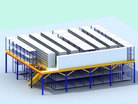 Almacenamiento de alta densidad Soporte de bastidor Multi-capa Mezzanine